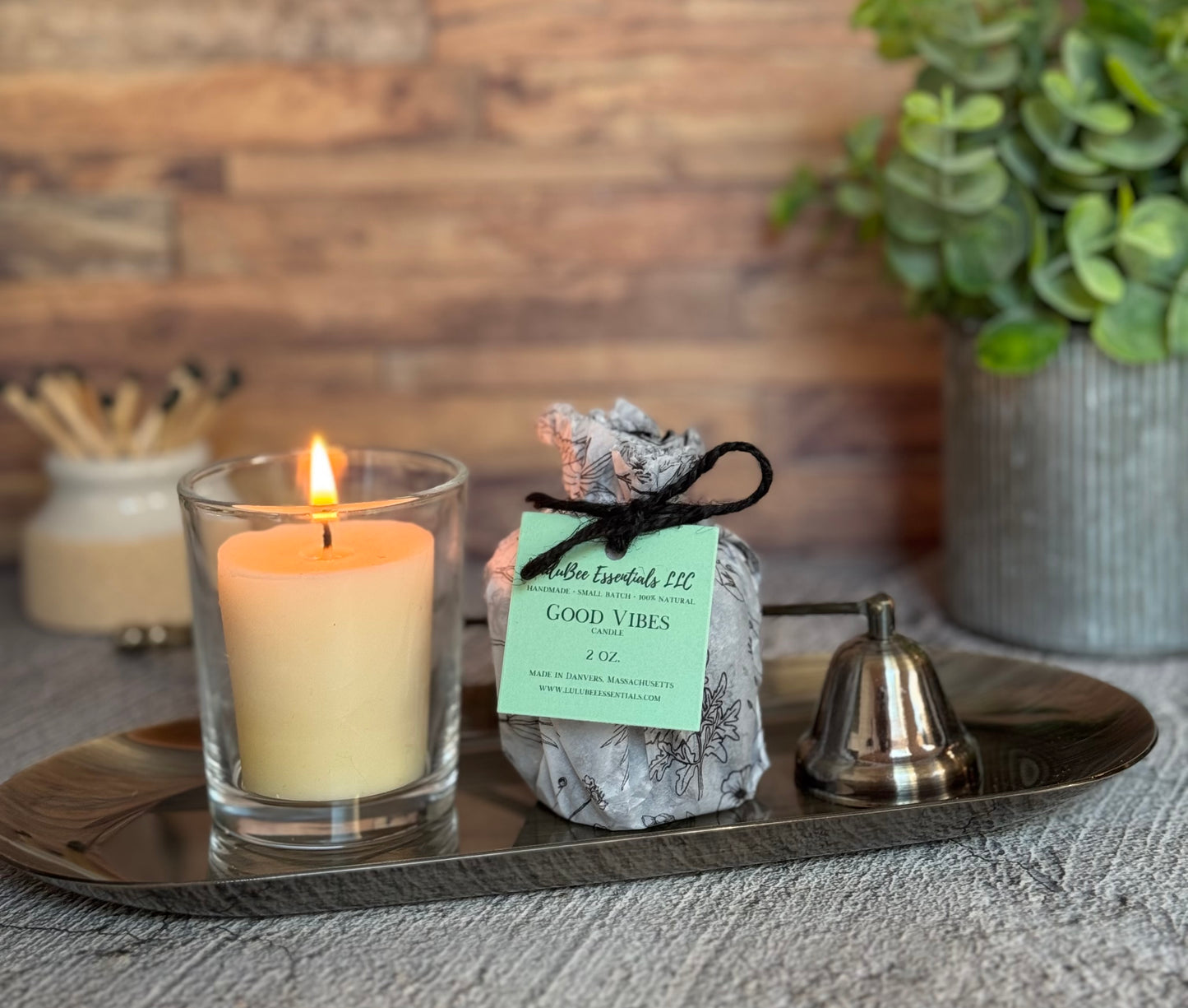 Good Vibes Beeswax Votive Candle