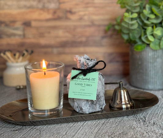 Good Vibes Beeswax Votive Candle
