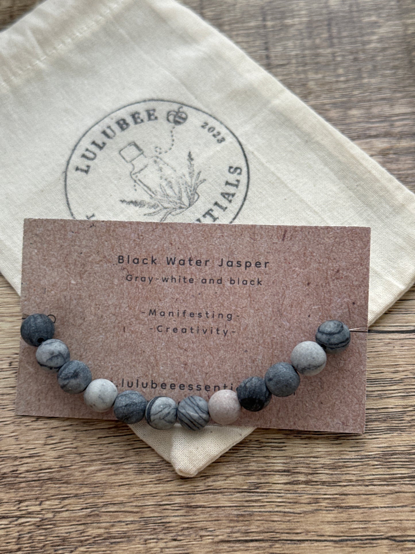 Black Water Jasper Diffuser Bracelet