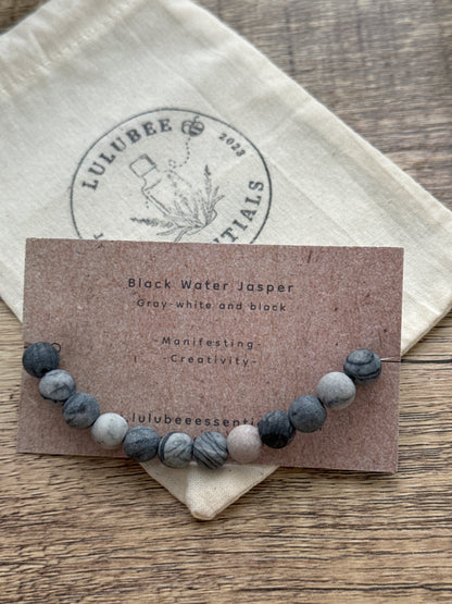 Black Water Jasper Diffuser Bracelet