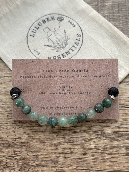 Blue Green Quartz Diffuser Bracelet