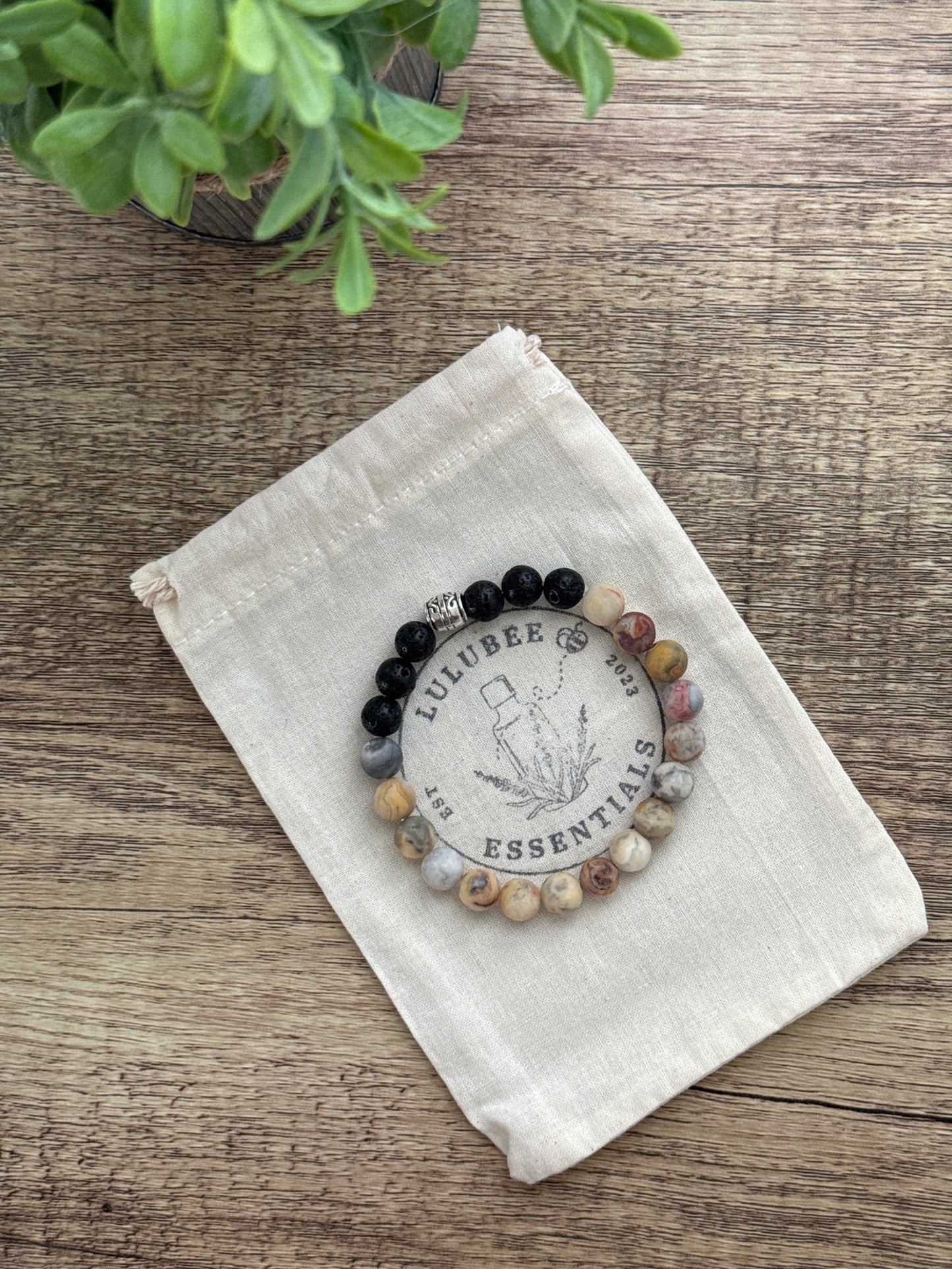 Crazy Lace Agate Diffuser Bracelet