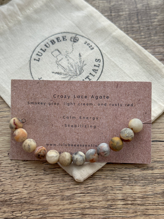 Crazy Lace Agate Diffuser Bracelet