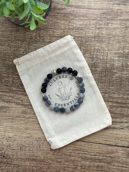 Black Water Jasper Diffuser Bracelet