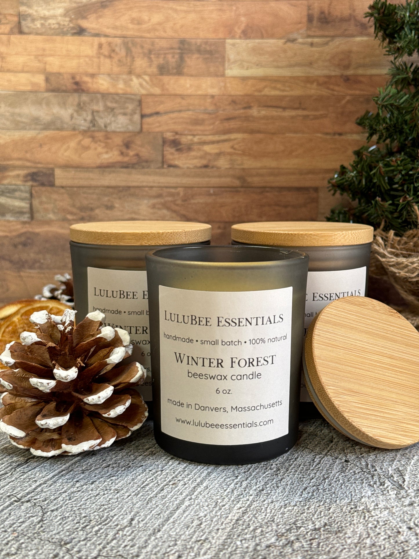 Winter Forest Beeswax Candle