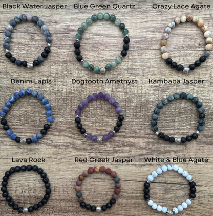 Black Water Jasper Diffuser Bracelet