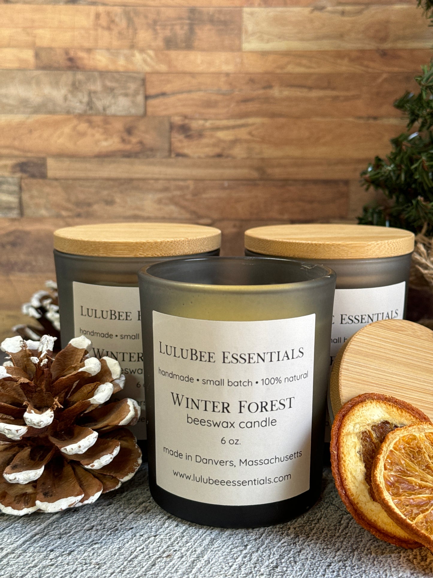 Winter Forest Beeswax Candle